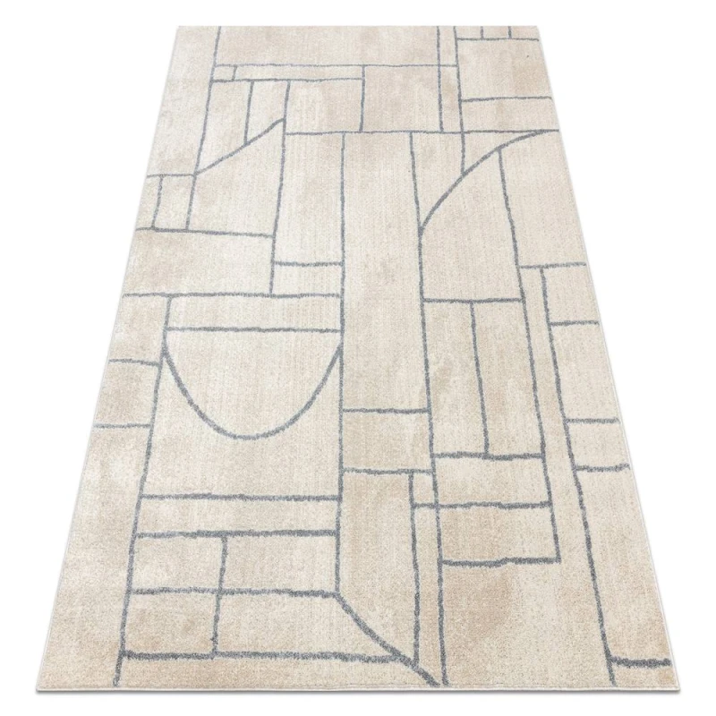 Image of RugsX Carpet Fusion 0806 Cream / Light Grey - Geometric, Modern, Abstract 140X190 Cm