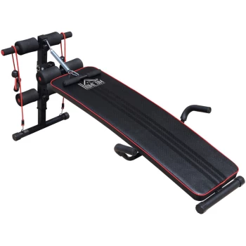 Image of Homcom - Sit Up Bench Core AB Workout Adjustable Thigh Support Home Gym Black