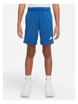 Image of Nike Older Boys Nsw Repeat Pk Short, Blue/White, Size Xs=6-8 Years