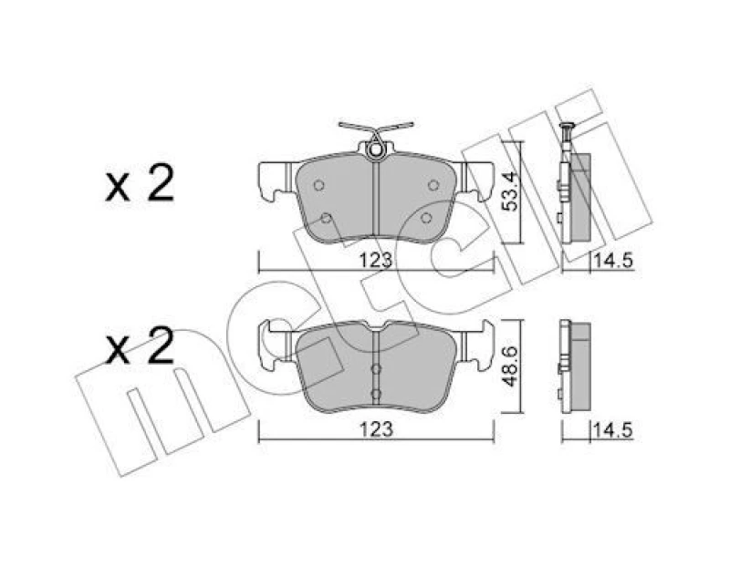 Image of METELLI Brake pad set METELLI 22-1040-2