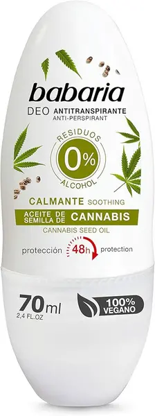 image of Babaria Cannabis Roll On Deodorant 70ml