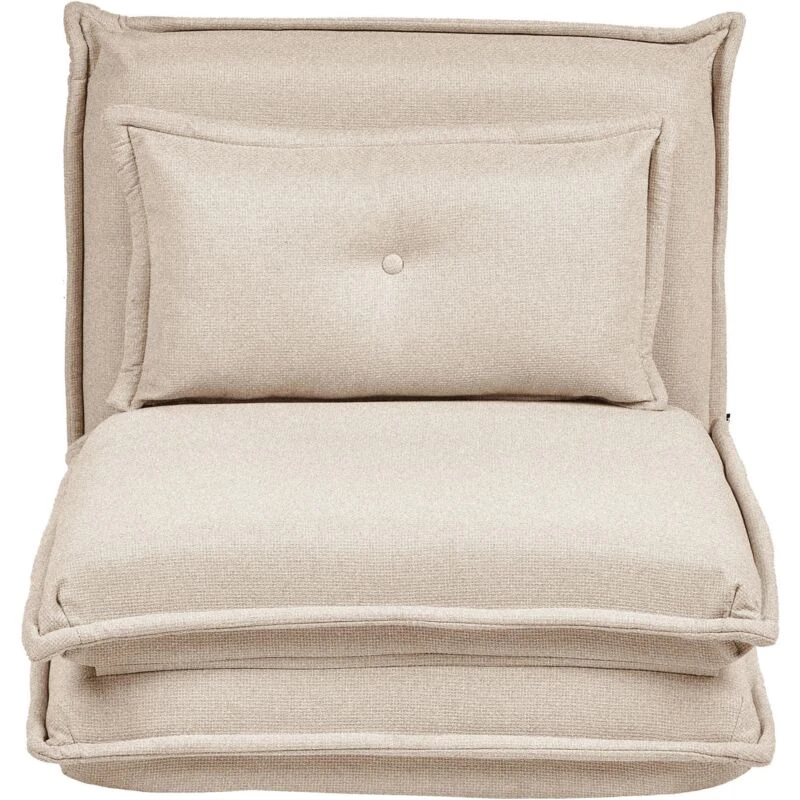 Image of Beliani Single Sofa Bed Dellen Fabric Beige