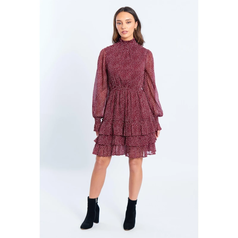 Image of Be You Tiered Dress Red 8