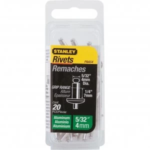 Image of Stanley Aluminium Pop Rivets 4mm Medium Pack of 20