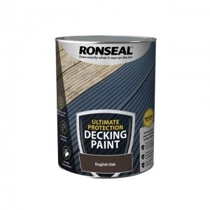 image of Ronseal Ultimate Protection Decking Paint English Oak 5 litre