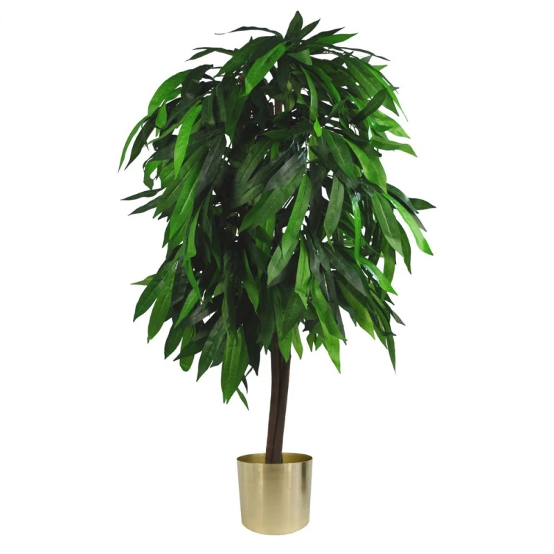 Image of Unbranded 120cm Large Artificial Mango Tree Plant: High-Quality & Stylish - Metal Planter Included!