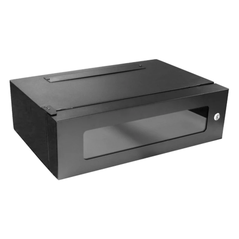 Image of Cablenet 3u x 360mm Deep Lockable Wall Rack 19" Black Glass Door