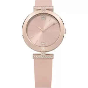 image of Ladies Pink Leather Watch BKPDAF302