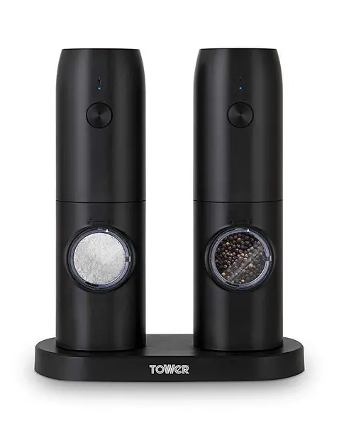 Image of Tower Tower Rechargeable Salt & Pepper Mill Black LS92501