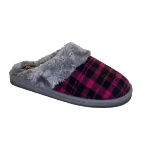 Image of Sleepers Womens/Ladies Mia Tartan Slippers (7 UK) (Purple/Grey)