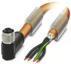 Phoenix Contact, SAC-4P-FRS/ 1.5-PUR PE SH SCO Series, Right Angle M12 to Unterminated Cable assembly, 1.5m Cable