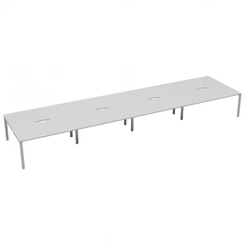 Image of CB 8 Person Bench 1600 x 800 - White Top and White Legs