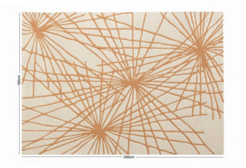 Image of Esselle Home Aura Starburst Natural / Orange 160 X 230Cm Rug