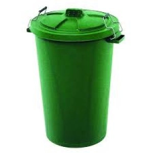 Image of Dustbin with Clip On Lid Green 90L 415697