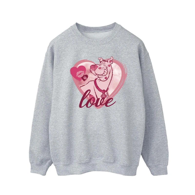 Image of Scooby Doo Scooby Doo Men Love Kisses Sweatshirt in Grey Size: Small Grey S Male 5063376333948