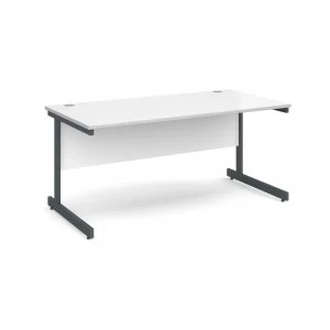 Image of Contract 25 Straight Desk 1600mm x 800mm - Graphite Cantilever Frame