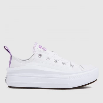 Converse White & Purple Move Colour Pop Trainers Junior