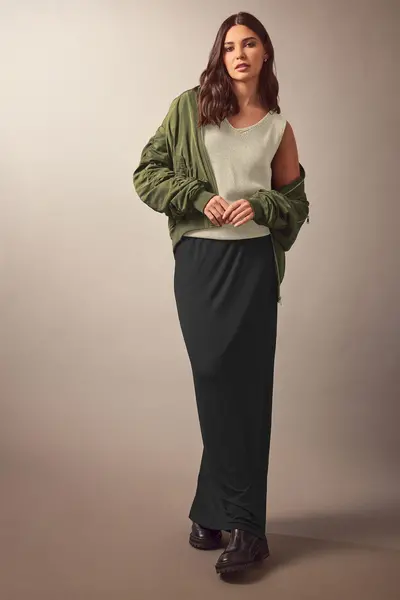 Image of Long Tall Sally Tall Bomber Jacket Green