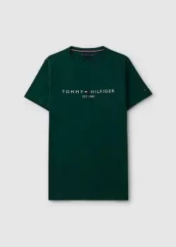 image of Tommy Hilfiger Mens Logo T-Shirt In Prep Green