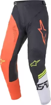 image of Alpinestars Racer Compass Motocross Pants, black-white-orange, Size 28, black-white-orange, Size 28