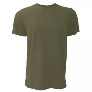 Image of Canvas Unisex Jersey Crew Neck T-Shirt / Mens Short Sleeve T-Shirt (L) (Military Green)