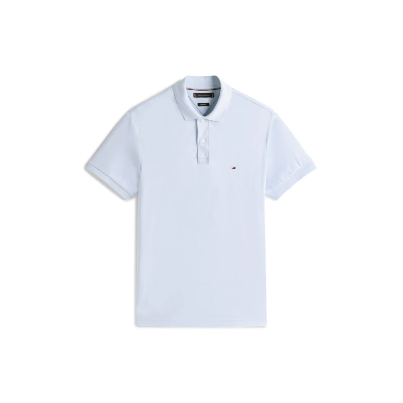 Image of Tommy Hilfiger Mens Interlock Short Sleeve Polo Shirt Breezy Blue C1O male M