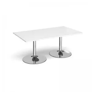 Image of Trumpet base rectangular boardroom table 1800mm x 1000mm - chrome base