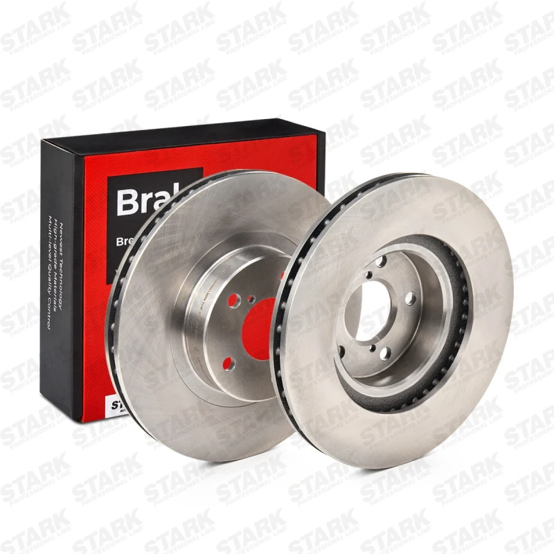 Image of STARK SKBD-0020105 Brake disc Front Axle, Vented, Cast Iron, Uncoated, Untreated, without bolts/screws Cast Iron Brake Disc (82)