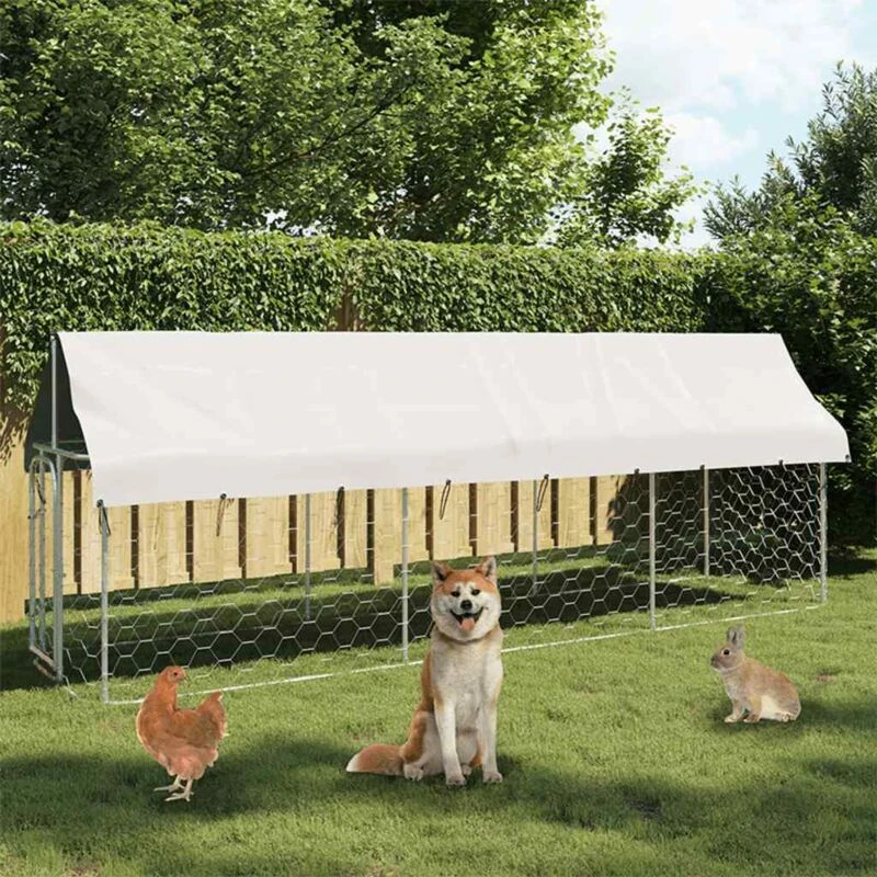Image of VIDAXL Outdoor Dog Kennel with Roof 400x100x150cm Vidaxl 8720286705063