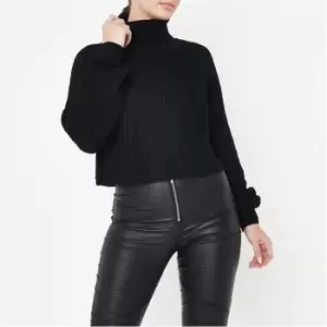 Missguided Tall Recycled Batwing Crop Jumper - Black