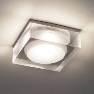 Image of LED 1 Light Square Bathroom Surface Mounted Downlight Clear Acrylic IP44