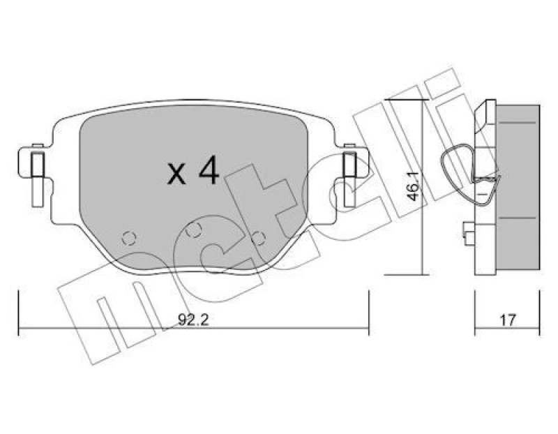 Image of METELLI Brake pad set METELLI 22-1246-0