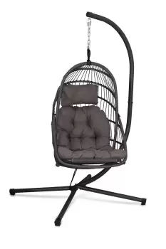 image of Amir Egotistic Grey Relaxer Hanging Pod Chair - Garden & Outdoor