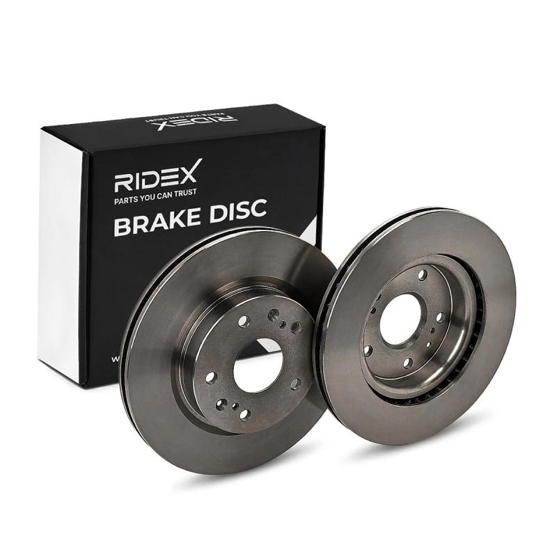 Image of RIDEX 82B1149 Brake disc Front Axle, Vented, Cast Iron, Uncoated, Untreated, without bolts/screws Cast Iron Brake Disc (82)