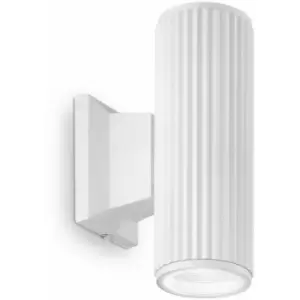 image of White base 2-light wall light