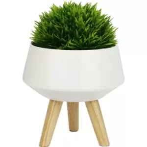 Image of Ceramic Plant Pot M&W - White