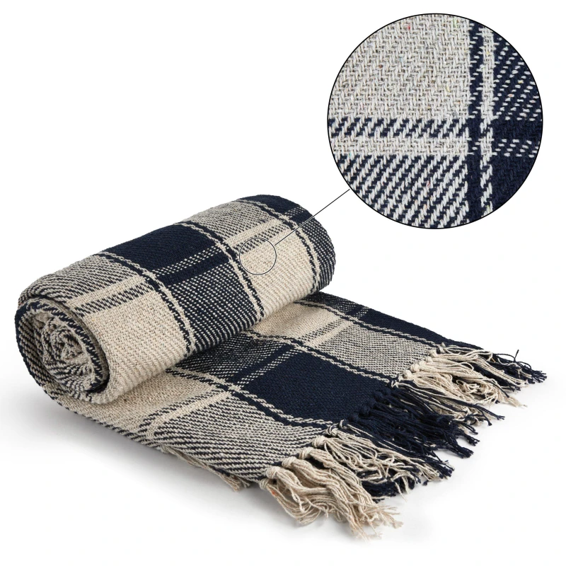 Image of Emma Barclay Frisco Throw 50 x 60" Navy FRI5060NVY