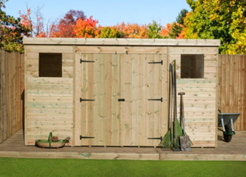 Image of Empire Sheds Empire 5000 Pent 12X7 Double Door Centre Windows