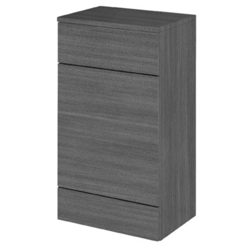 Image of Hudson Reed Fusion 500mm Anthracite Gloss Back To Wall Wc Unit & Top - Floor-Standing Toilet Cabinet