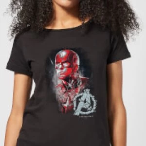 Image of Avengers Endgame Captain America Brushed Womens T-Shirt - Black
