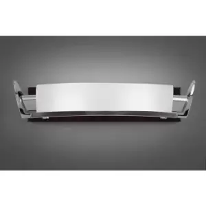 Image of Zira wall light with switch 2 G9 bulbs, polished chrome/frosted white glass/Wenge
