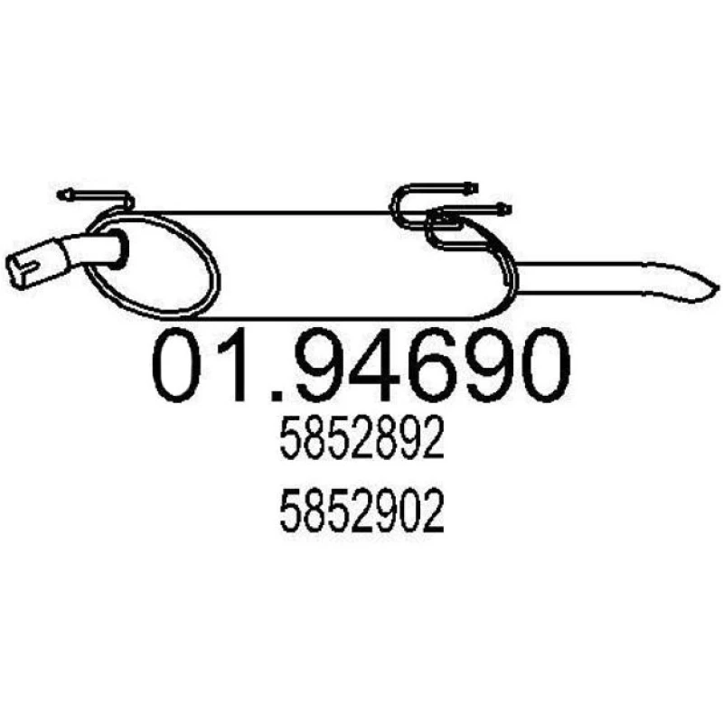 Image of MTS 01.94690 Rear silencer End Silencer (3437)