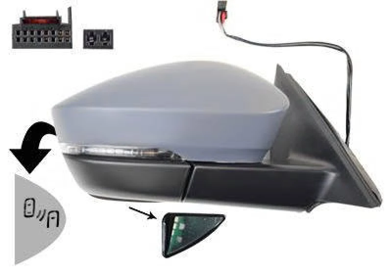 Image of VAN WEZEL 7643828 Wing mirror * HAGUS * Right, Prepared for Automatic Dimming, primed Outside Mirror (50)