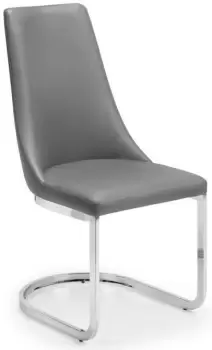 Julian Bowen Como Grey Faux Leather Cantilever Dining Chair