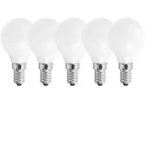 image of Harper Living 5 Watts E14 LED Bulb Opal Golf Ball Cool White Dimmable, Pack of 5