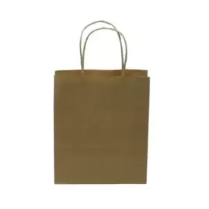 Image of Kraft Paper Carrier Bag Twisted Handles Medium 260x340x120mm 90g Natural Brown Ref 12929 [Pack 100]