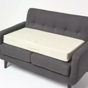 Image of Cream Cotton Orthopaedic Foam 2 Seater Booster Cushion - Natural - Homescapes