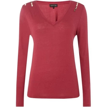 Image of Label Lab Label Lab Marnie V Neck Top - Berry