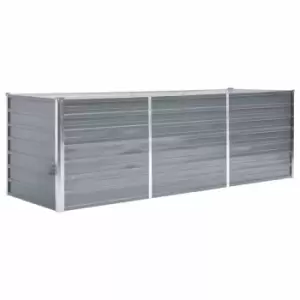 image of Vidaxl Garden Raised Bed Galvanised Steel 240x80x77cm Grey