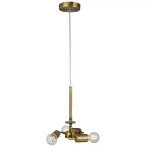 image of Suspension Baymont Antique brass 3 bulbs 34cm